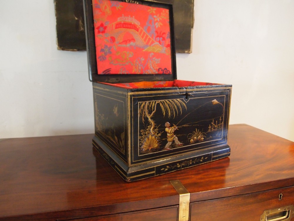 Box rare George IV Chinoiserie c1820 View II