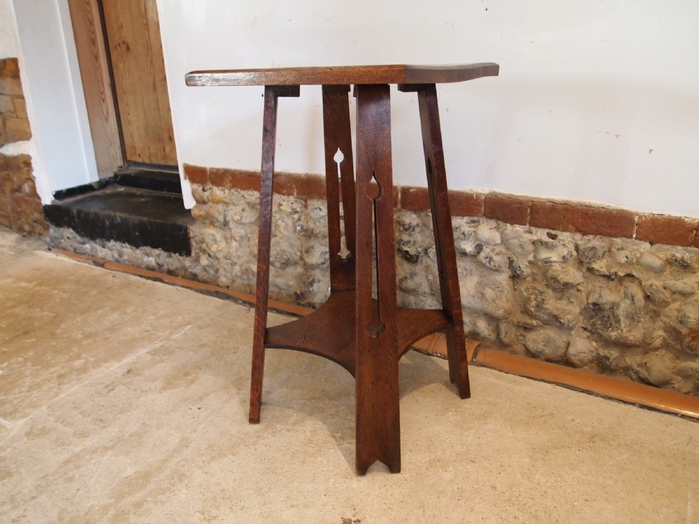 Table Arts and Crafts Oak Liberty lamp side hall c1900 View VIII