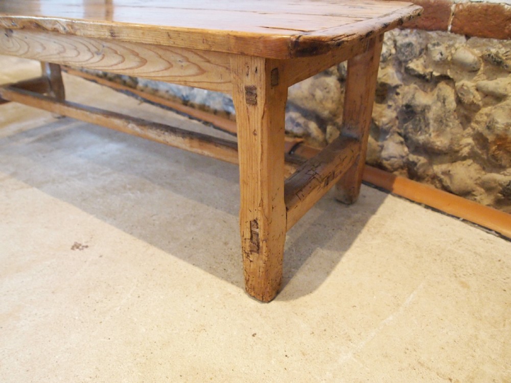 Table rare George III low coffee table Pine c1800 View V
