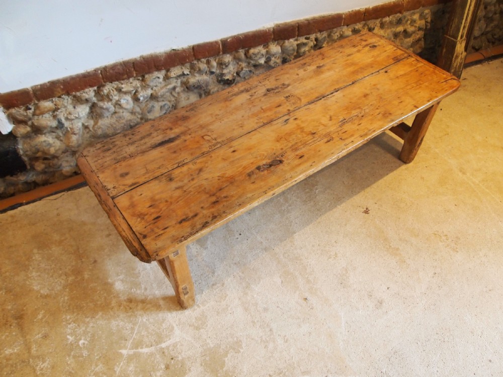Table rare George III low coffee table Pine c1800 View VI