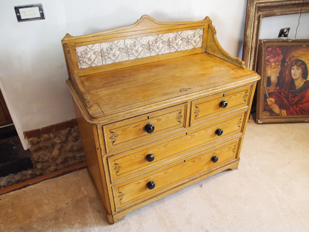 Chest of drawers Victorian original Ash paint c1870