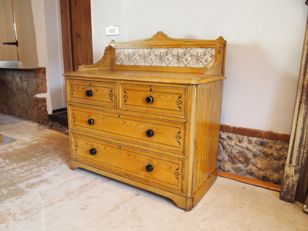 Chest of drawers Victorian original Ash paint c1870 View II
