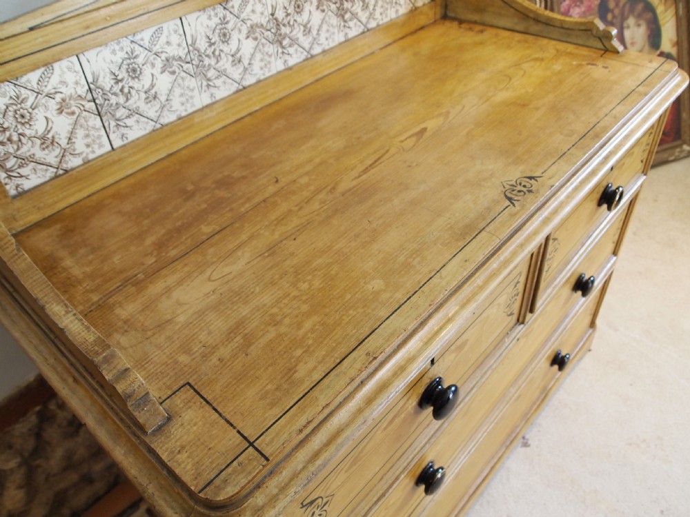 Chest of drawers Victorian original Ash paint c1870 View V