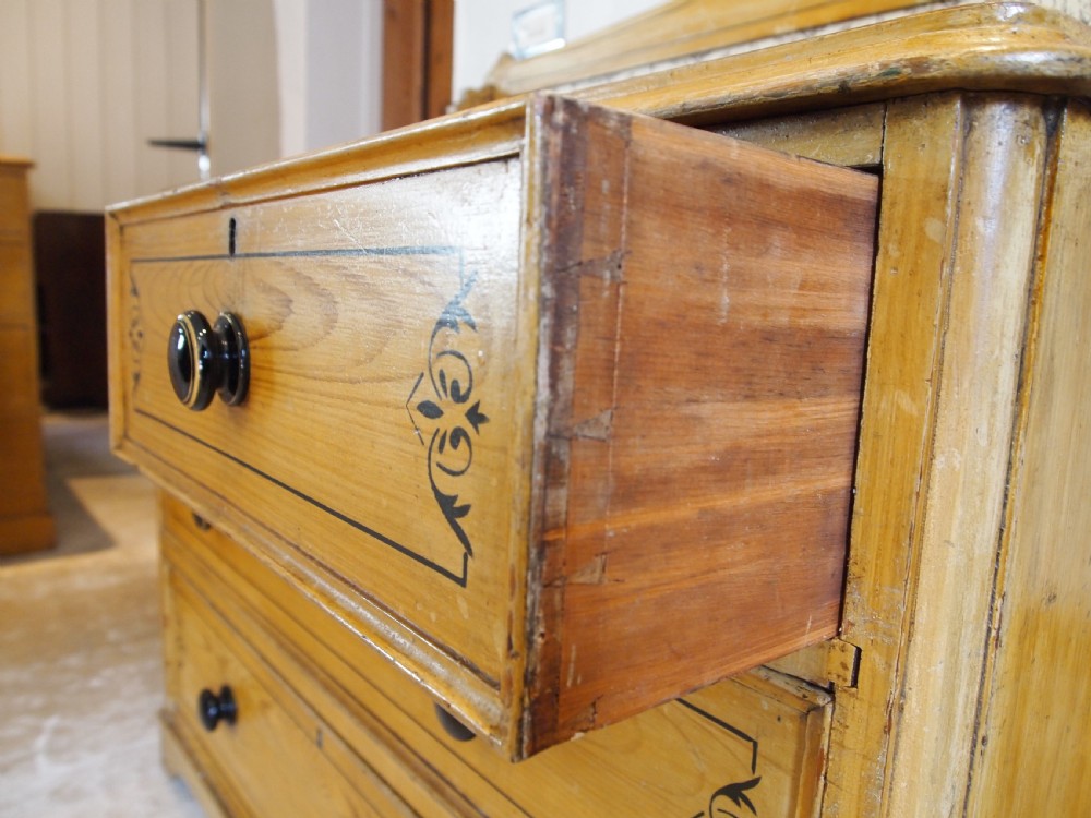 Chest of drawers Victorian original Ash paint c1870 View VI