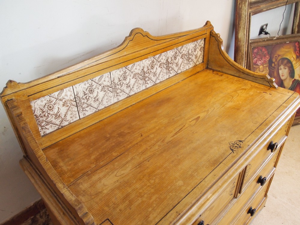 Chest of drawers Victorian original Ash paint c1870 View VII