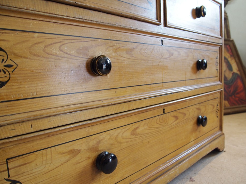 Chest of drawers Victorian original Ash paint c1870 View IX
