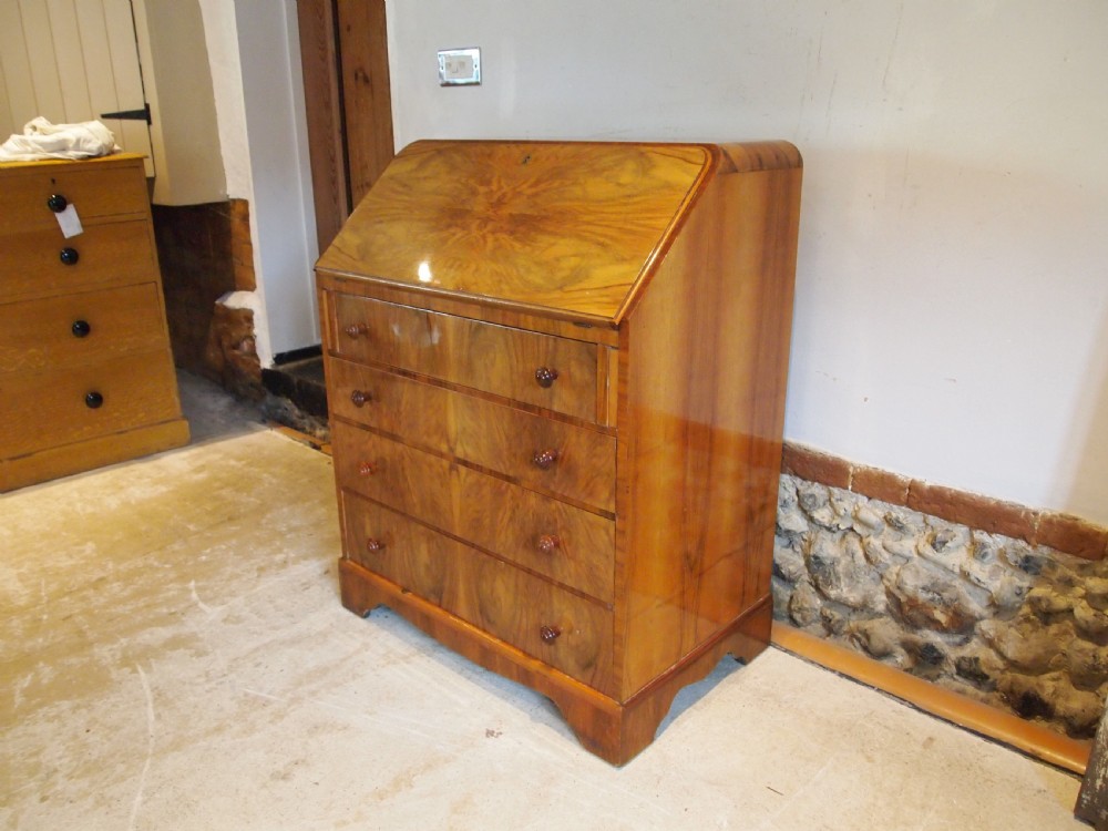 Bureau Stunning Art deco Walnut c1925 View VI