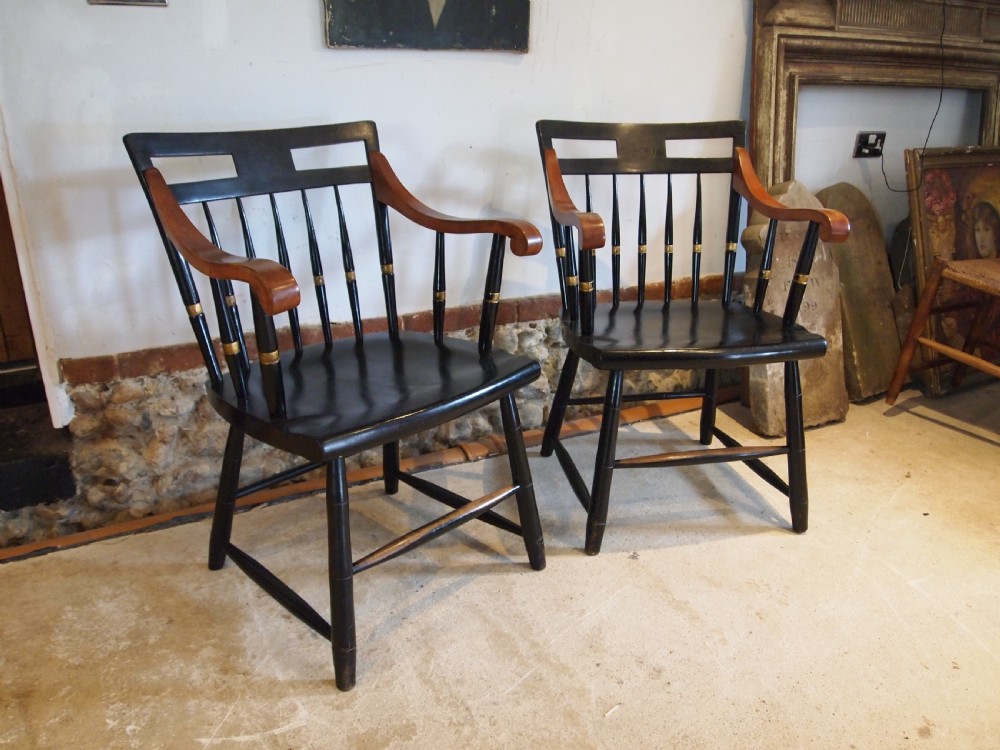 Chairs rare pair of Harvard University chairs c1920 View V