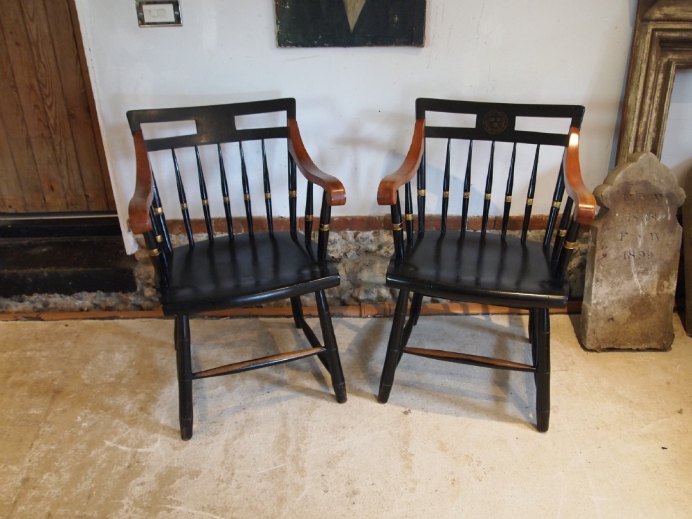 Chairs rare pair of Harvard University chairs c1920 View VII