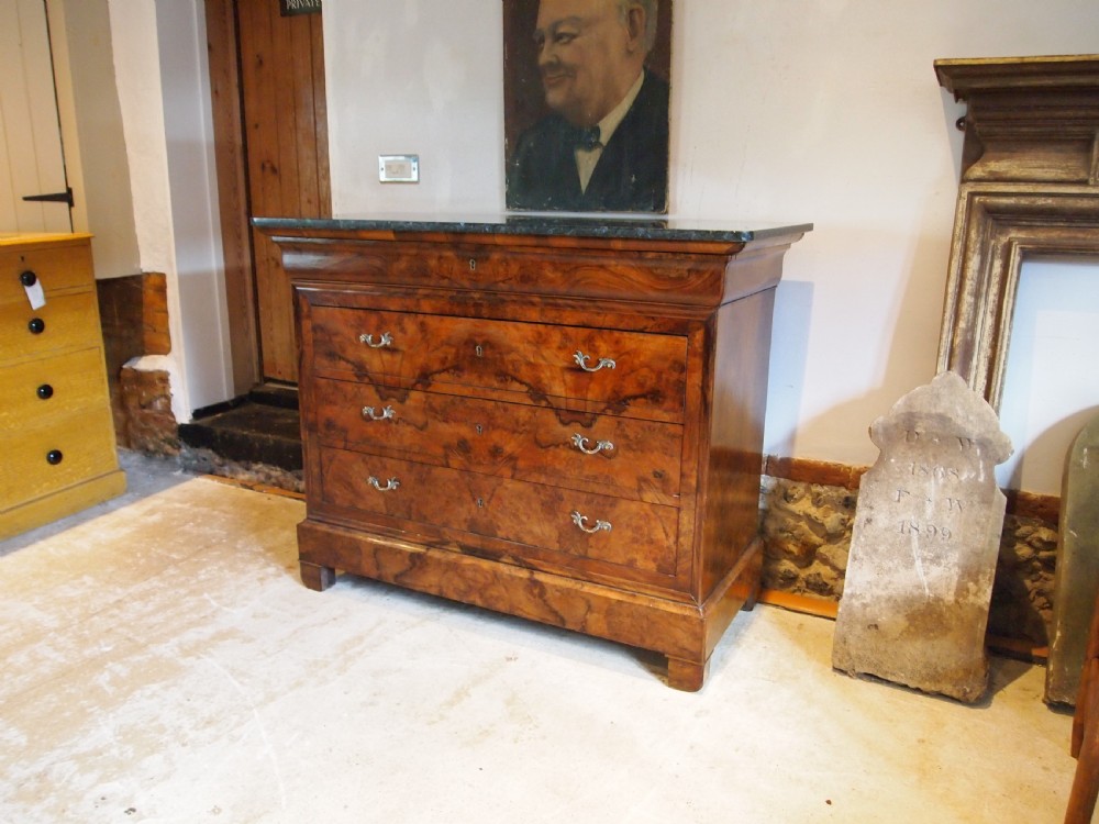 Chest of drawers fine Burr Walnut French c1800 View VIII