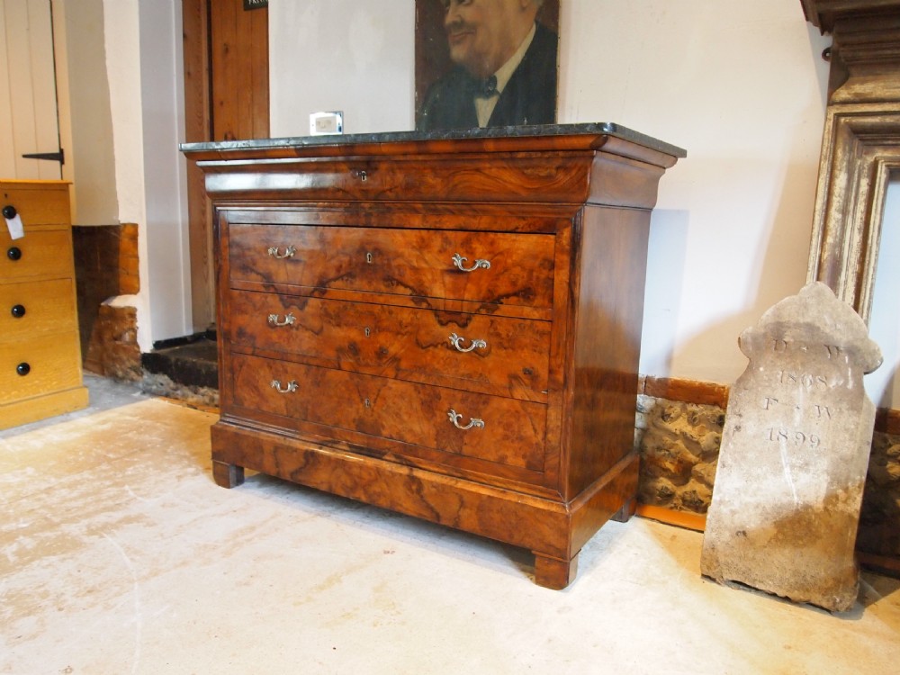 Chest of drawers fine Burr Walnut French c1800 View IX