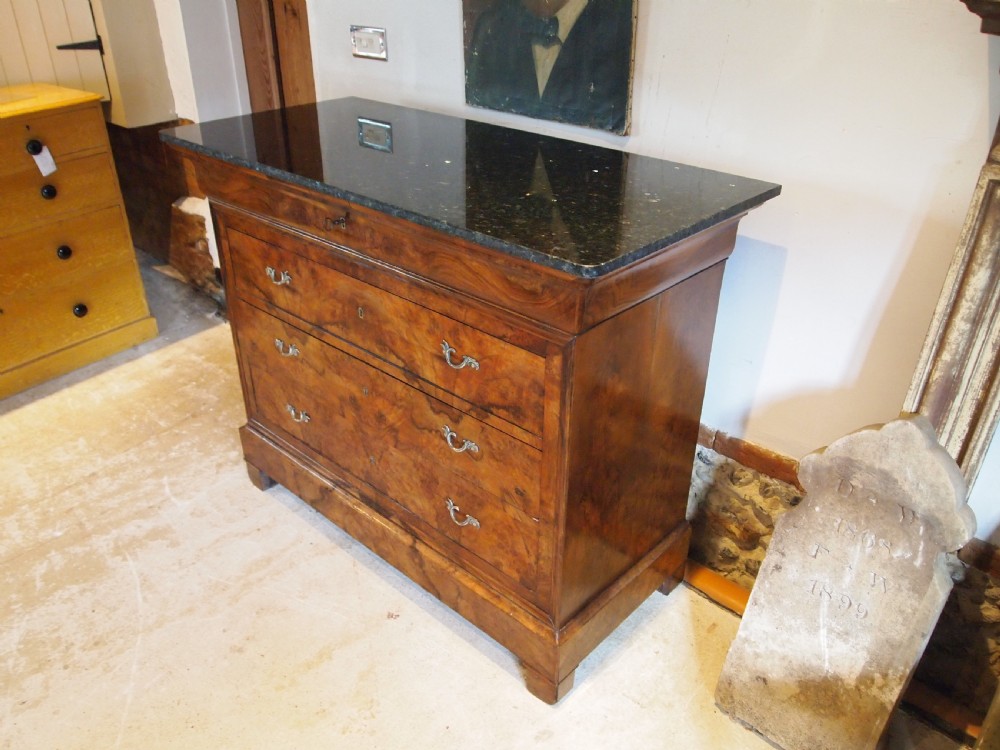 Chest of drawers fine Burr Walnut French c1800 View X