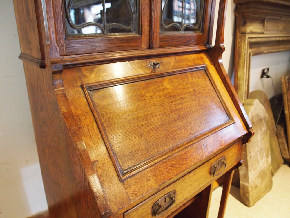 Bureau bookcase Arts and Crafts Oak Liberty c1900 View II