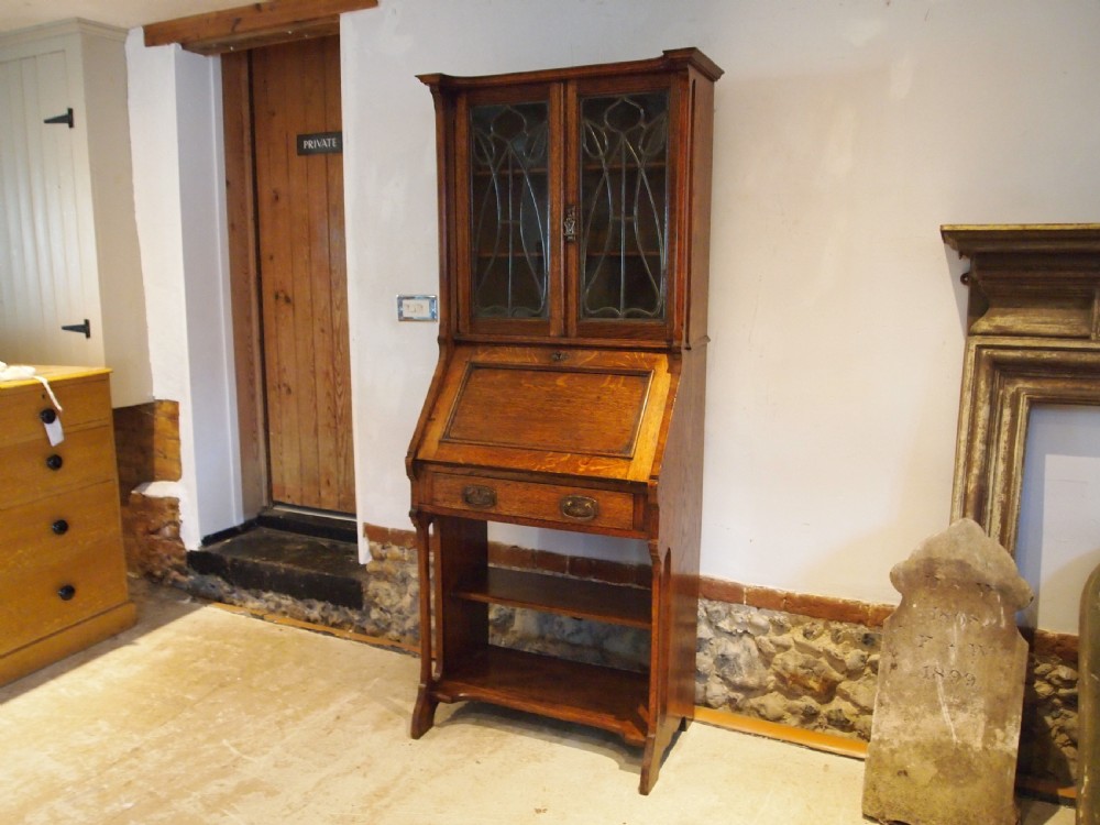 Bureau bookcase Arts and Crafts Oak Liberty c1900 View III