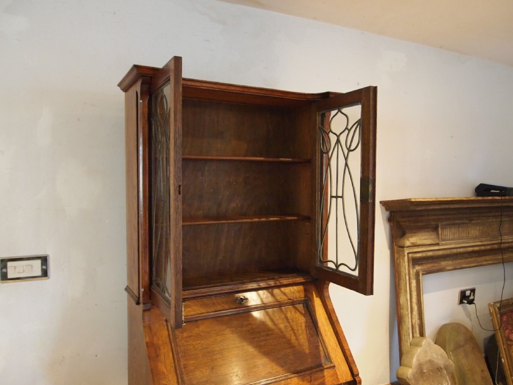 Bureau bookcase Arts and Crafts Oak Liberty c1900 View IX
