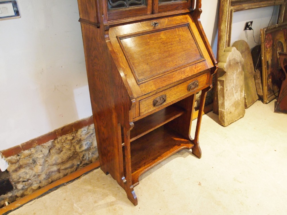 Bureau bookcase Arts and Crafts Oak Liberty c1900 View X