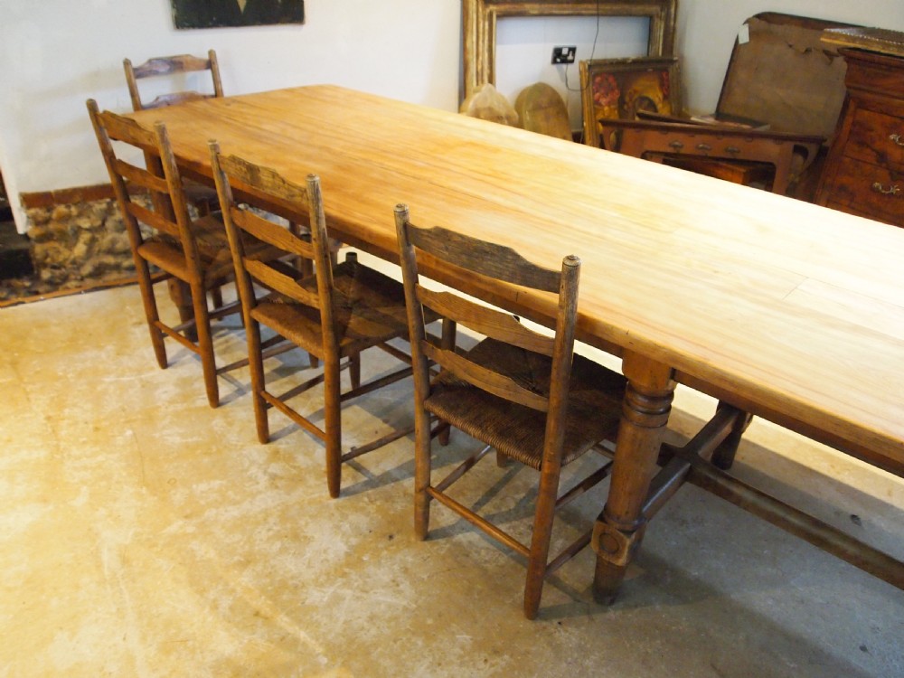 Table large Monastic French refectory dining table c1850 View IV