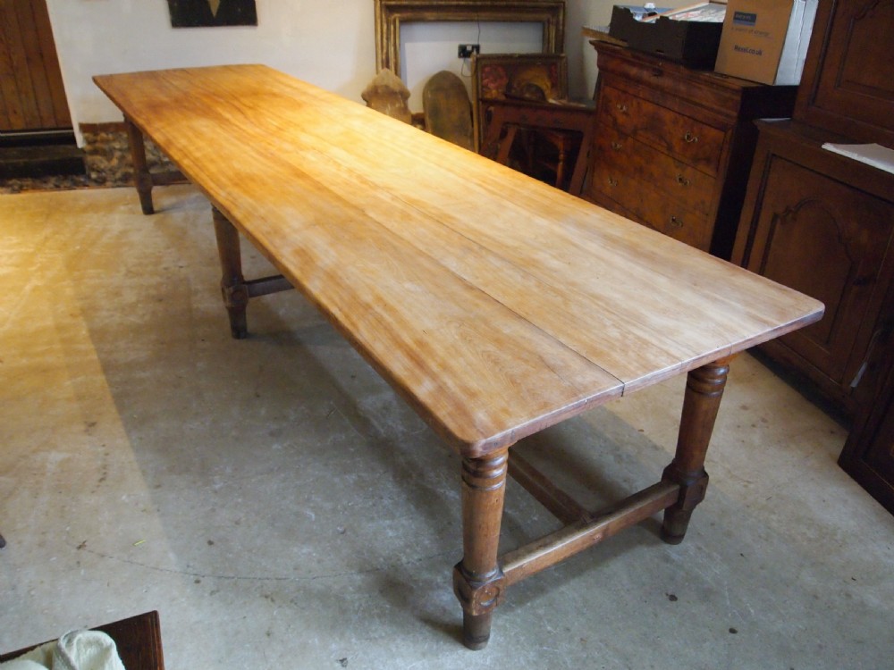 Table large Monastic French refectory dining table c1850 View IX