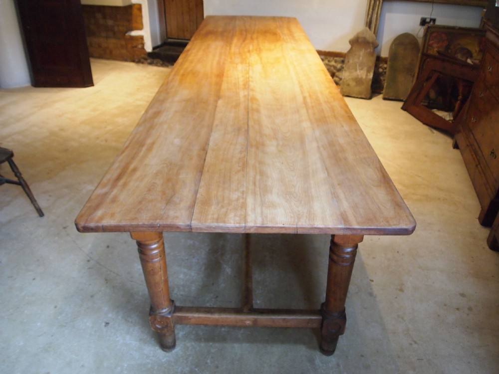 Table large Monastic French refectory dining table c1850 View X