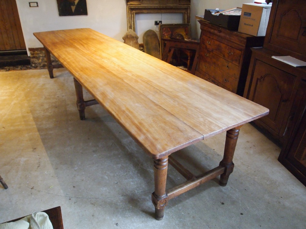 Table large Monastic French refectory dining table c1850 View XI