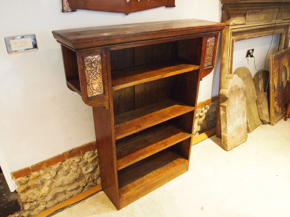 Bookcase rare Liberty & Co Arts & Crafts Oak c1904 View V