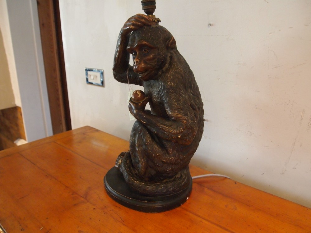 Lamp very rare Monkey table lamp by James Roth London c1900