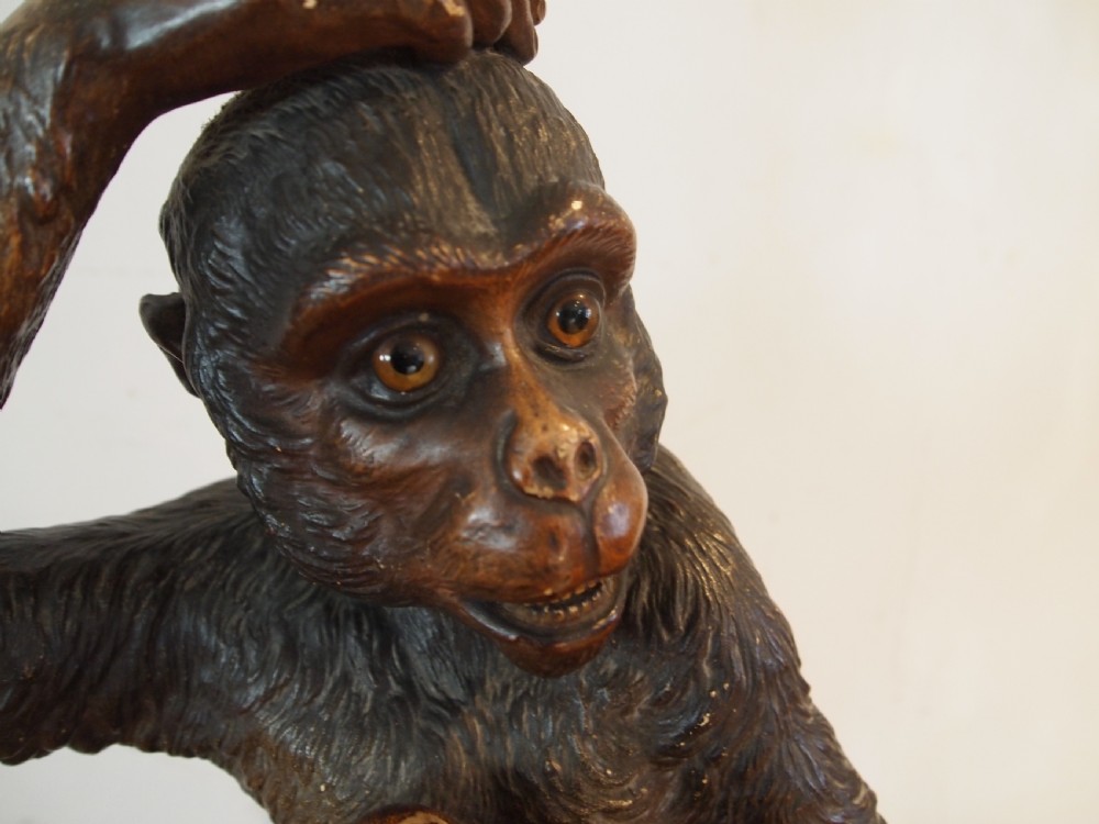 Lamp very rare Monkey table lamp by James Roth London c1900 View II