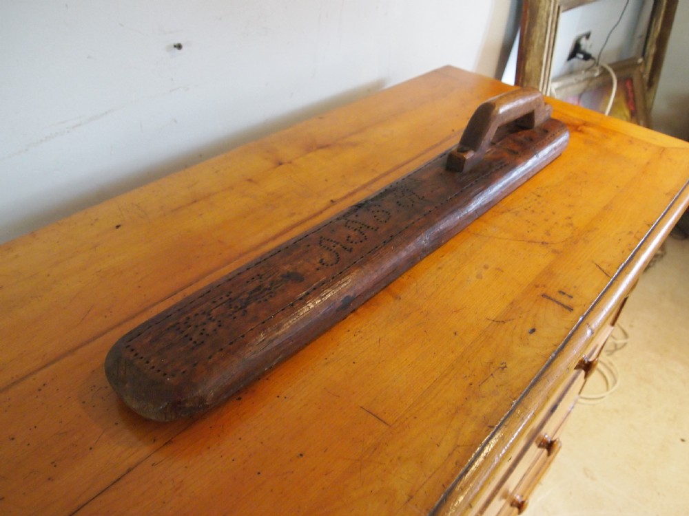 Rare Naive Folk art Norwegian Mangle board dated 1833