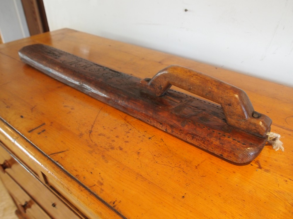 Rare Naive Folk art Norwegian Mangle board dated 1833 View IX