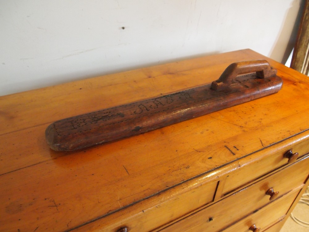 Rare Naive Folk art Norwegian Mangle board dated 1833 View XI
