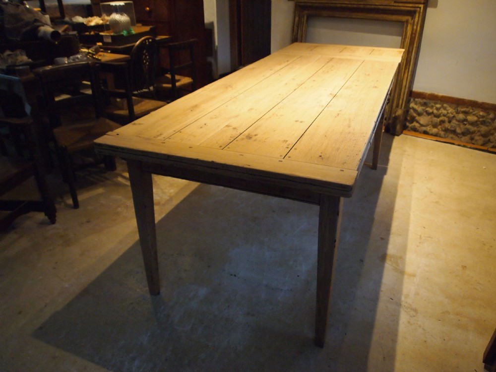 Table extending French Oak refectory farmhouse dining c1900 View II