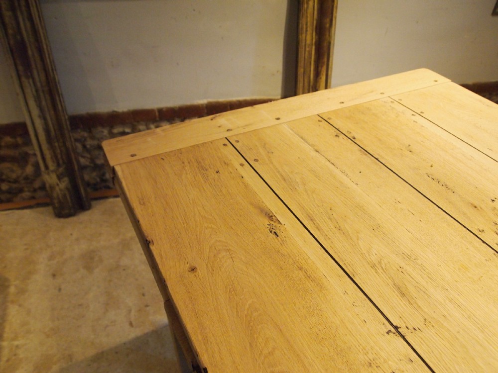 Table extending French Oak refectory farmhouse dining c1900 View X