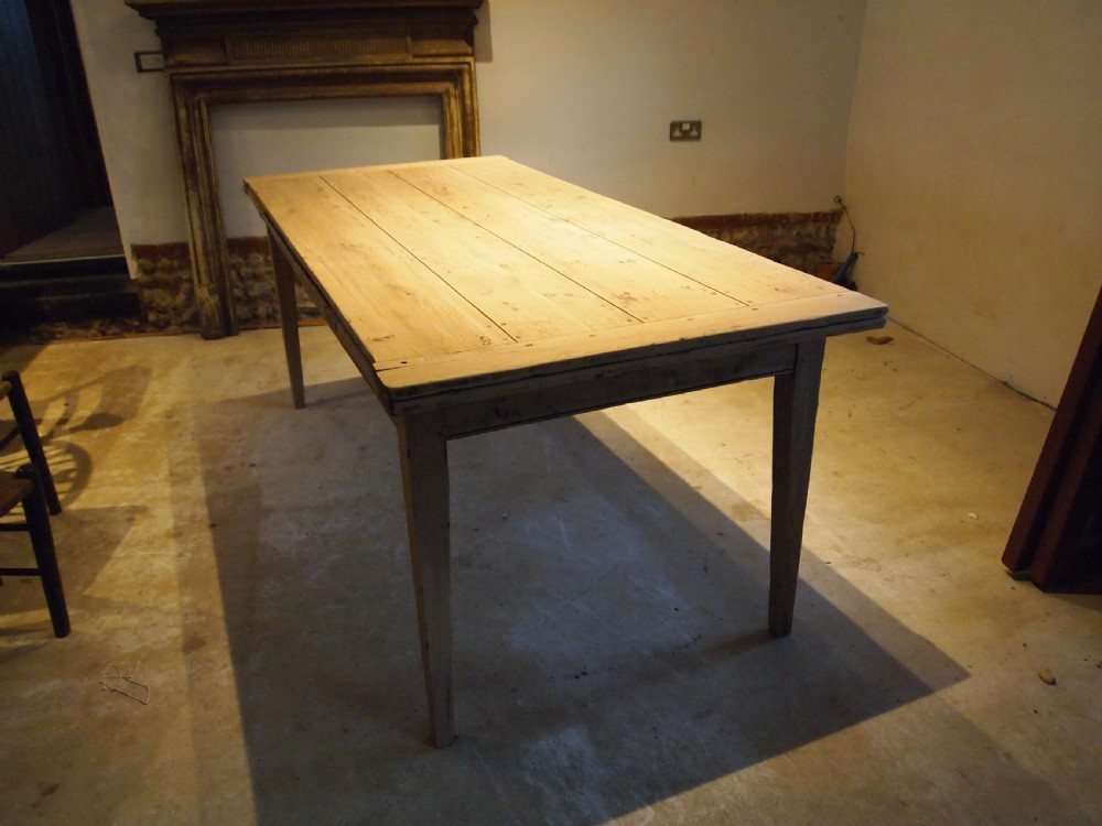 Table extending French Oak refectory farmhouse dining c1900 View XII