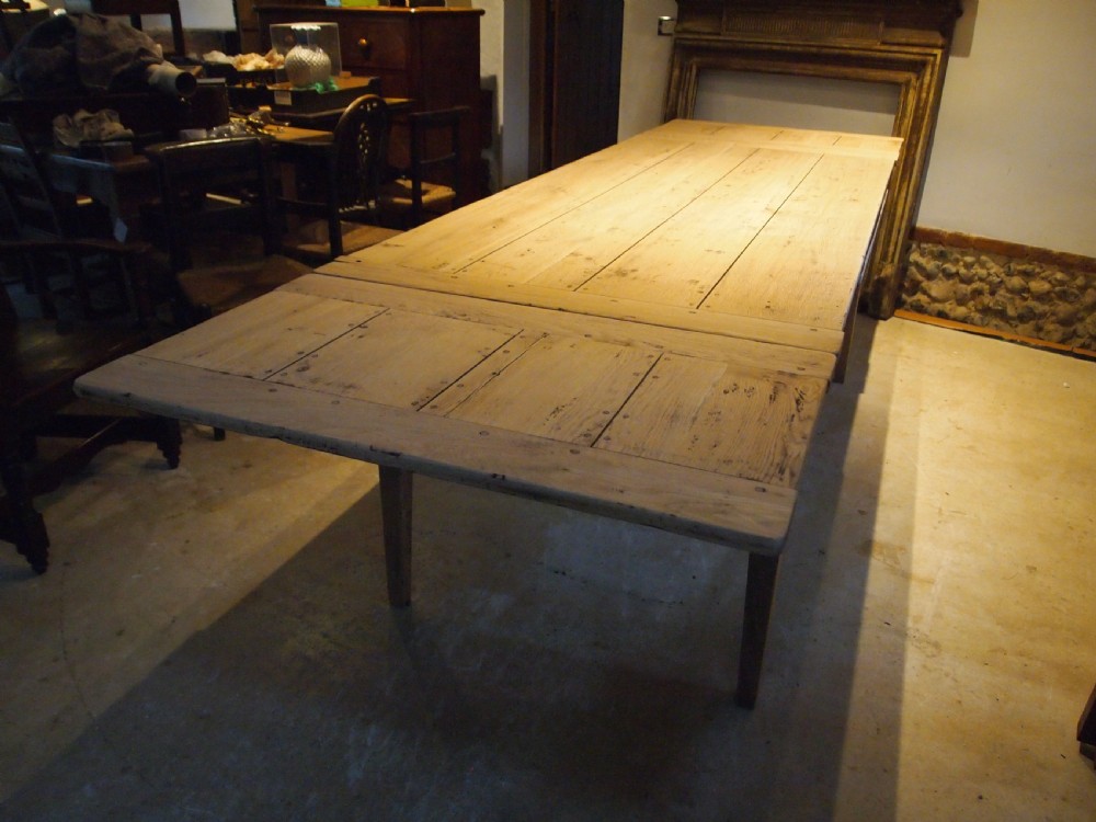 Table extending French Oak refectory farmhouse dining c1900 View XIV