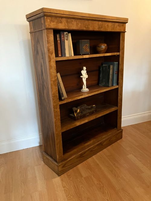 VICTORIAN POLLARD OAK OPEN BOOKCASE - ADDITIONAL PHOTO 1