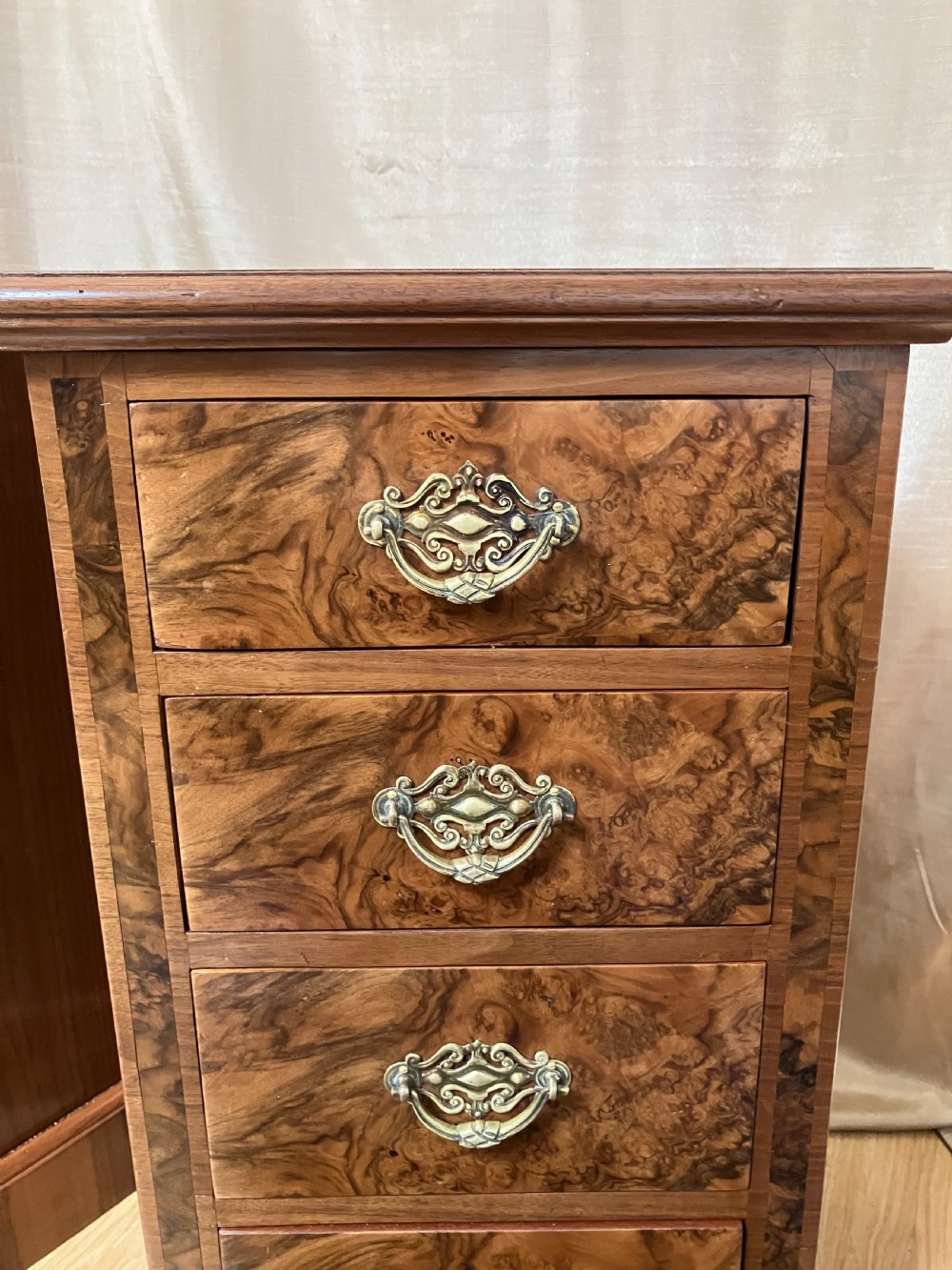 Burr Walnut Edwardian Pedestal Chests View III