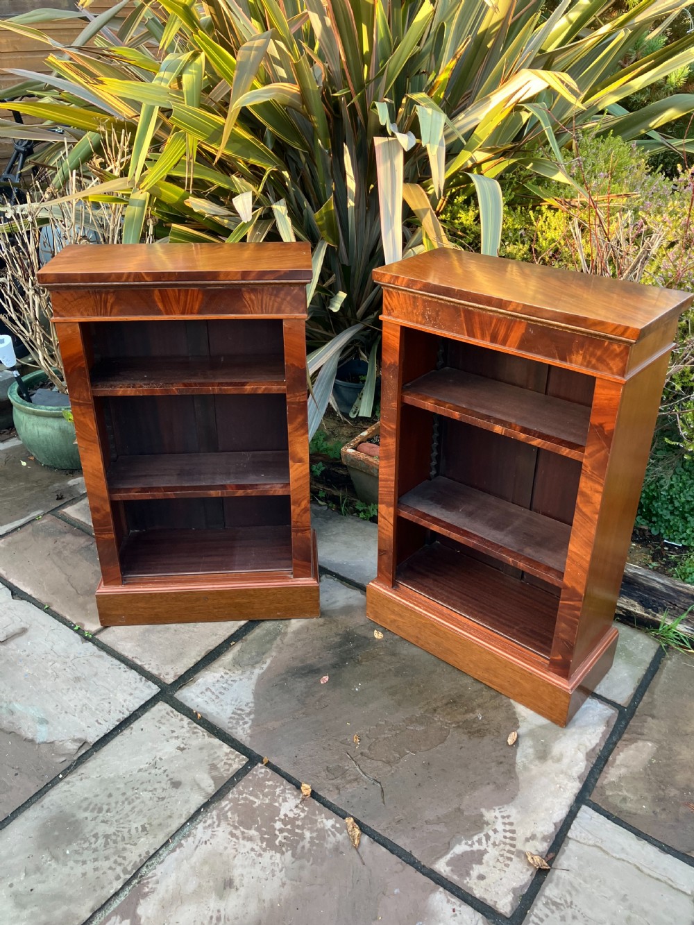 Flame Mahogany Open Bookcases