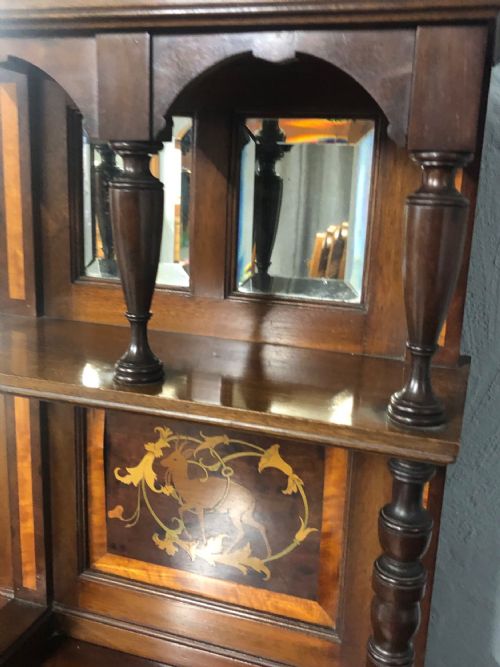 EDWARDIAN INLAID MIRROR BACK SIDEBOARD - ADDITIONAL PHOTO 1