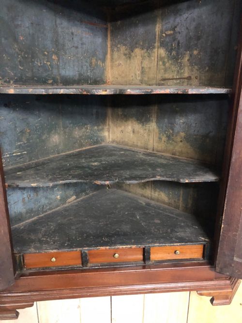 MAHOGANY GEORGIAN CORNER CABINET - ADDITIONAL PHOTO 4