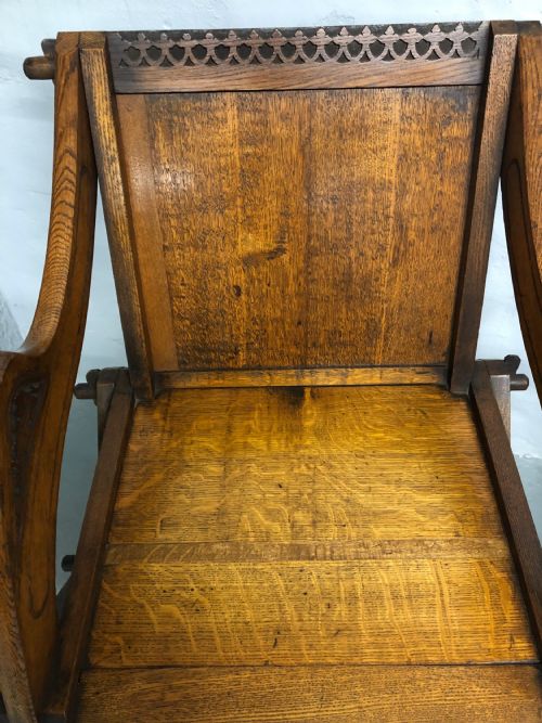 PAIR OF OAK GLASTONBURY ARM CHAIRS - ADDITIONAL PHOTO 3