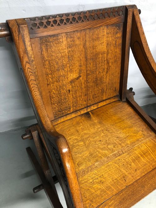 PAIR OF OAK GLASTONBURY ARM CHAIRS - ADDITIONAL PHOTO 4