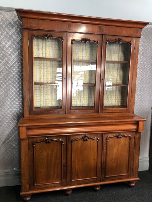victorian mahogany glazed bookcase - CATEGORY: ANTIQUE BOOKCASES - DATED VICTORIAN