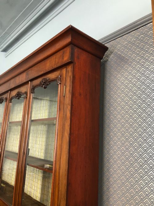 VICTORIAN MAHOGANY GLAZED BOOKCASE - ADDITIONAL PHOTO 4