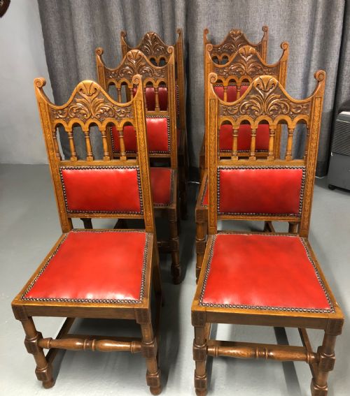 set of 8 oak dining chairs - CATEGORY: ANTIQUE CHAIRS - DATED 19TH CENTURY
