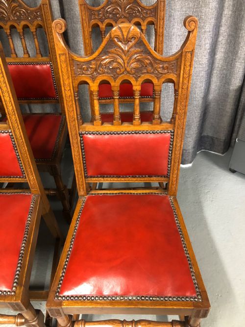 SET OF 8 OAK DINING CHAIRS - ADDITIONAL PHOTO 2