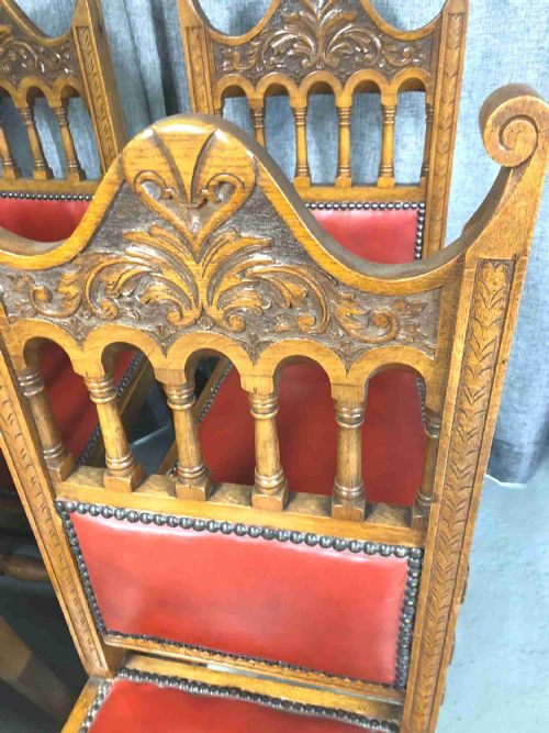 SET OF 8 OAK DINING CHAIRS - ADDITIONAL PHOTO 4