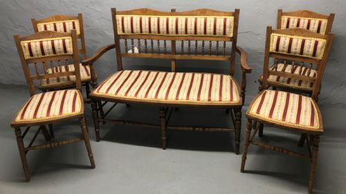 edwardian 5pc parlour suite - CATEGORY: ANTIQUE FURNITURE - DATED EDWARDIAN