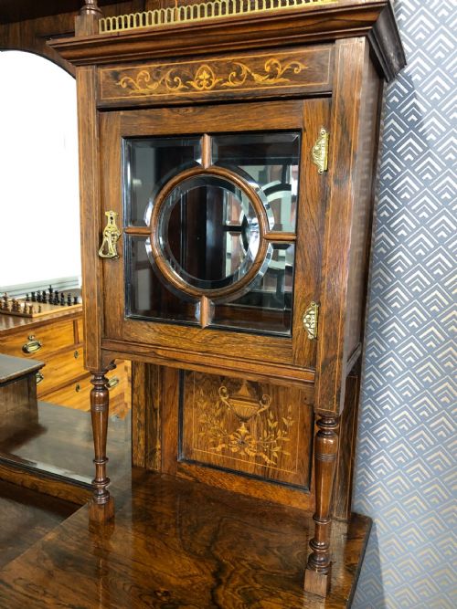 EDWARDIAN INLAID ROSEWOOD MIRROR BACK SIDEBOARD - ADDITIONAL PHOTO 7
