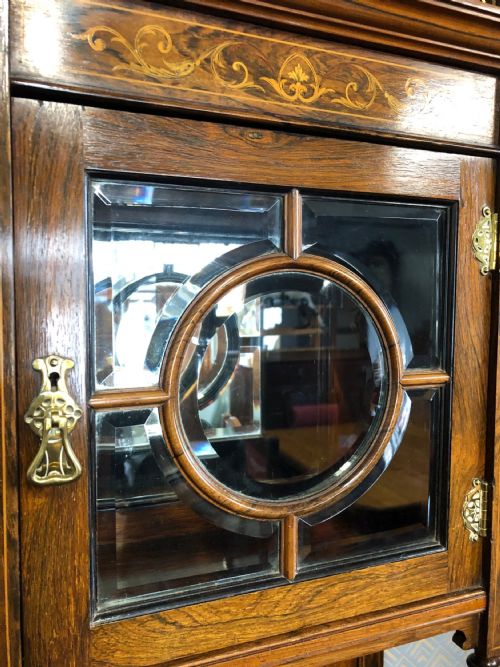 EDWARDIAN INLAID ROSEWOOD MIRROR BACK SIDEBOARD - ADDITIONAL PHOTO 9