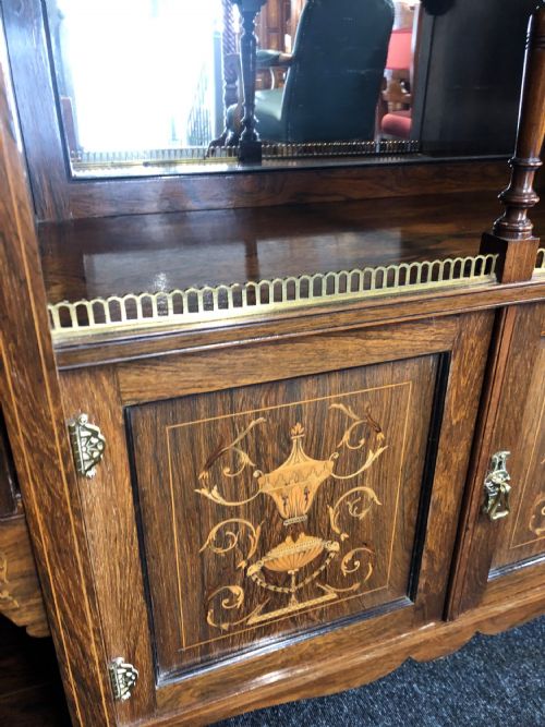 EDWARDIAN INLAID ROSEWOOD MIRROR BACK SIDEBOARD - ADDITIONAL PHOTO 11